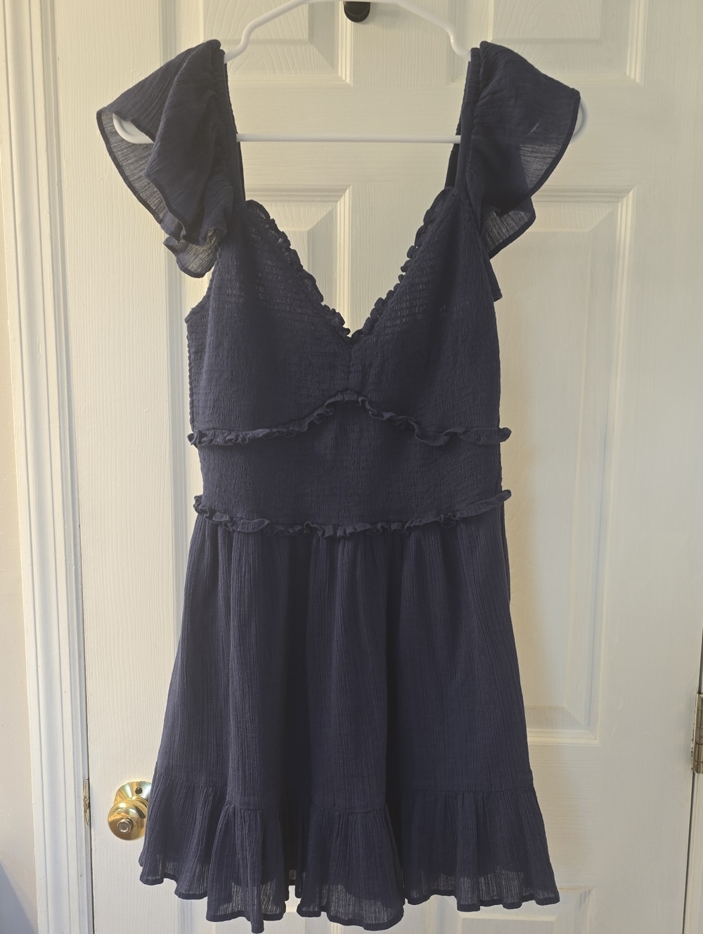 LoveShackFancy Navy Blue Ivella Mini Dress